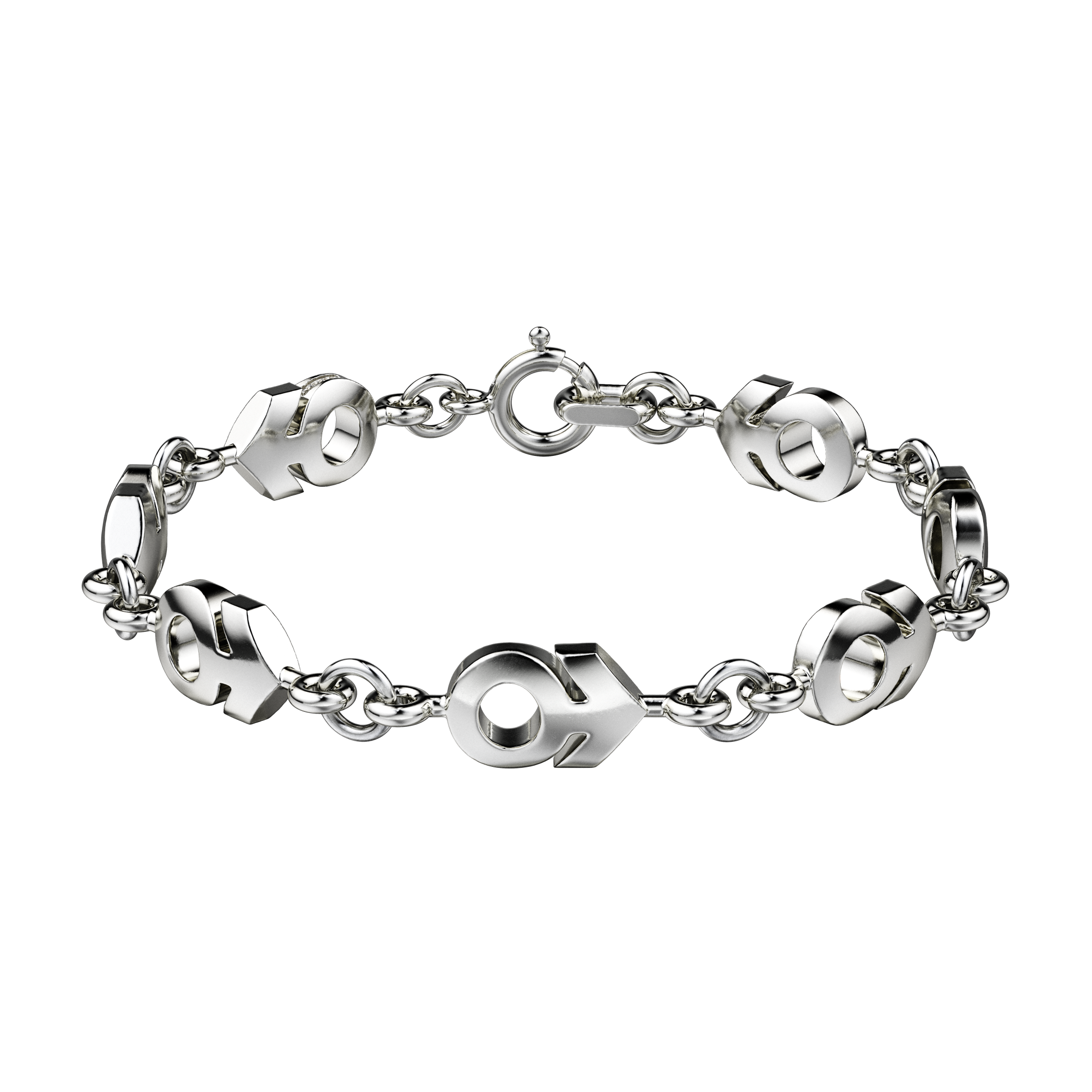 A detail of ♂ Bracelet M in Silver